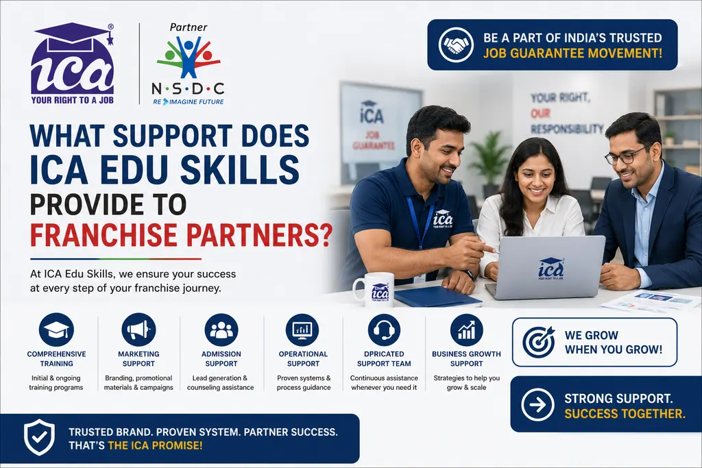 What support does ICA Edu Skills provide to franchise partners?